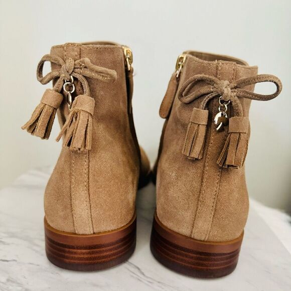 KATE SPADE Sadie Side Zip Tasseled Ankle Suede Boots,  Almond, Size 9.5, NWOB‎ - Picture 12 of 16